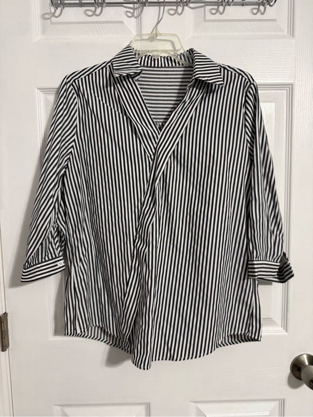 Classic Black & White Striped Women’s Shirt